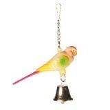 Игрушка для птиц Trixie попугай с колокольчиком пластик